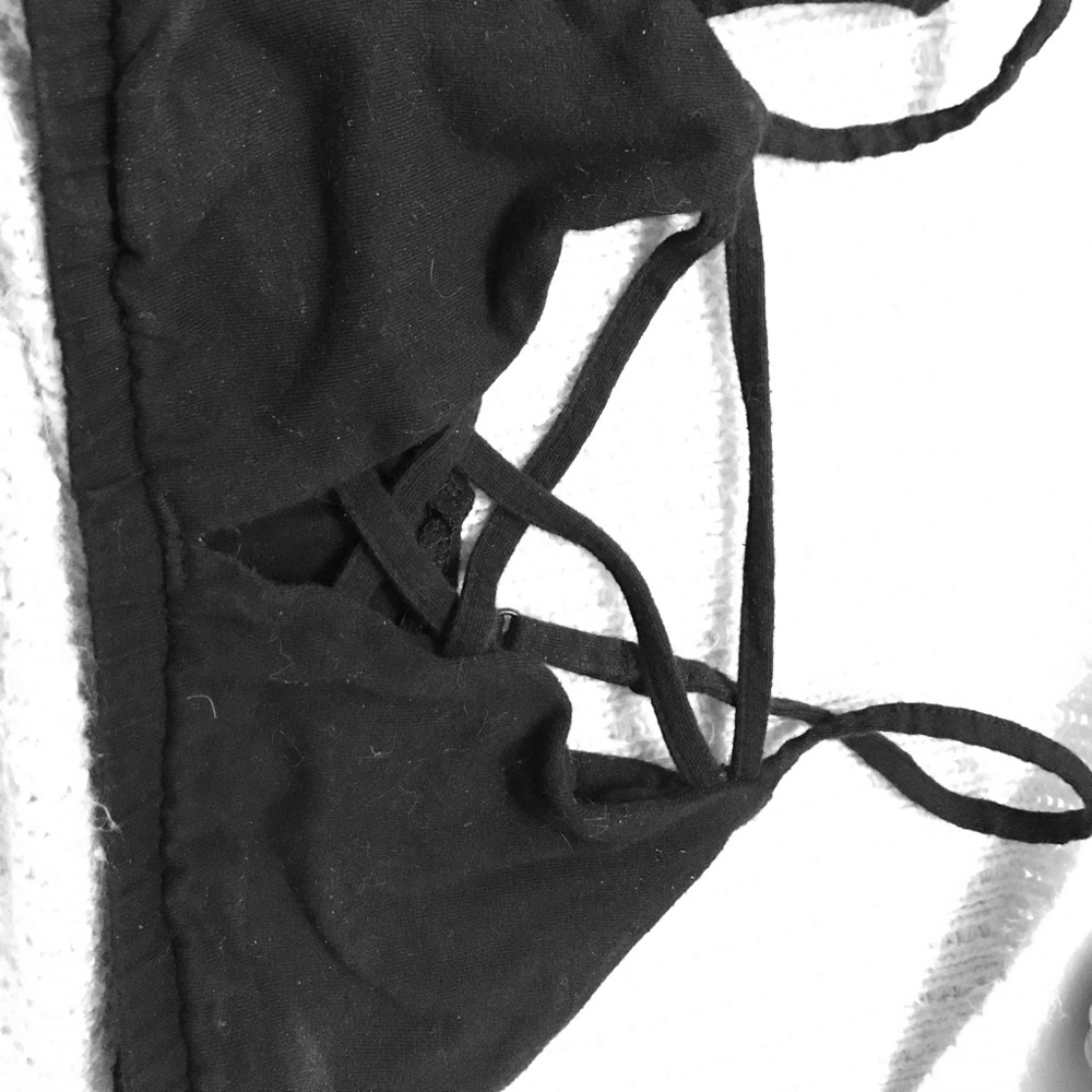 Black Front-Caged Bralette